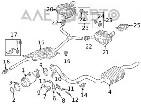 Capacul de evacuare stânga Audi A5 F5 20- 5D