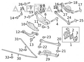 Capac spate bara transversală dreapta Audi A5 F5 17-