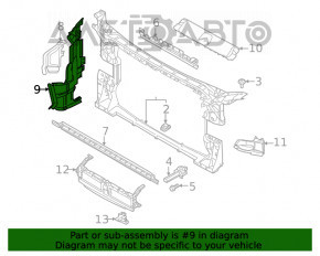 Deflectorul radiatorului stânga Audi A5 F5 18- 2.0T