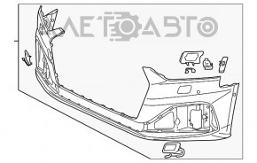 Бампер передний в сборе Audi A5 F5 20- под парктроники, автопарковку и омыватель фар premium, prestige