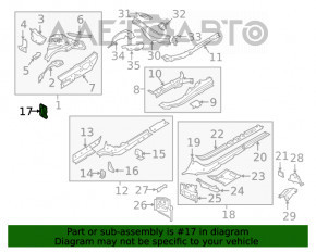 Клык усилителя переднего бампера правый Audi A5 F5 17- OEM