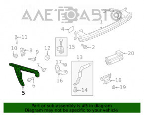 Suportul pentru bara spate de pe aripa stângă Audi A5 F5 20-