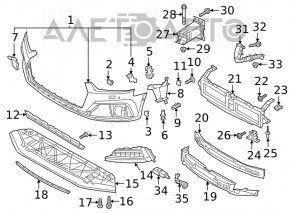 Абсорбер переднего бампера Audi A5 F5 17-19 OEM