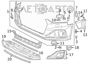 Protecție pentru bara de protecție față Audi A5 F5 20- premium, prestigiu