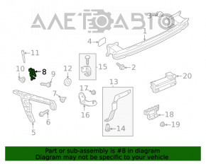 Suportul pentru bara spate sub stopul stânga Audi A5 F5 17- lipsește inserția