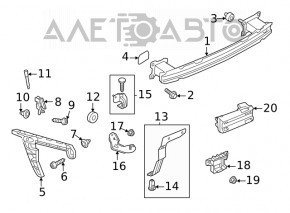 Suportul pentru bara spate sub stopul stânga Audi A5 F5 17- lipsește inserția