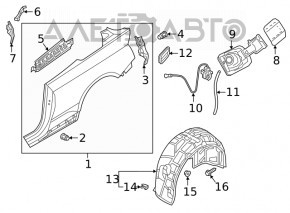 Captuseala aripa spate stanga Audi A5 F5 17 - nou original OEM