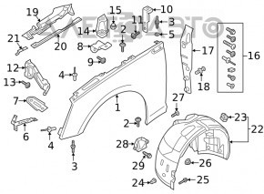 Крыло переднее левое Audi A5 F5 17- красный LY3S