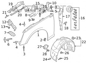 Aripa fata dreapta Audi A5 F5 17 - nou original OEM