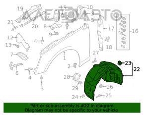 Captuseala aripa fata dreapta spate Audi A5 F5 17 - nou original OEM