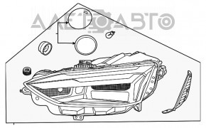 Far stânga față completă Audi A5 F5 20-22 LED