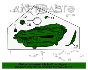 Far stânga față completă Audi A5 F5 20-22 LED