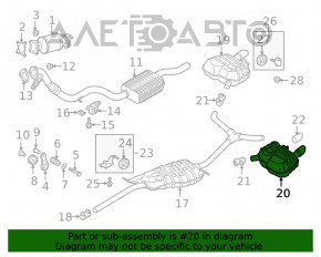 Silentiosul partea din spate a baieții stângi Audi A5 F5 17-19 5D