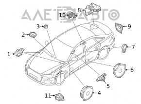 Динамик задней стойки правый Audi A5 F5 17- Bang and Olufsen