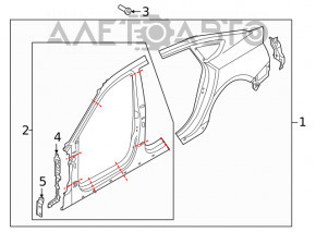 Четверть передняя левая Audi A5 F5 17- 5D красная