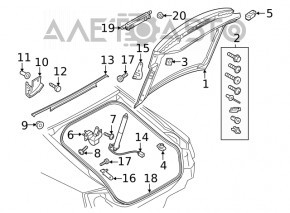 Capacul interior al portbagajului superior Audi A5 F5 17-