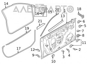 Дверь голая передняя левая Audi A5 F5 17- 5D красный LY3S, тычка