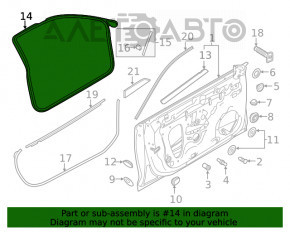 Уплотнитель дверного проема передний левый Audi A5 F5 17- 5D