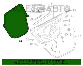 Уплотнитель дверного проема задний правый Audi A5 F5 17- 5D
