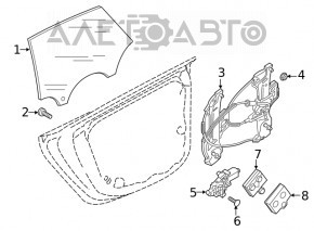 Стекло двери задней правой Audi A5 F5 17- 5D