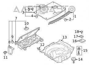 Suport pentru bagaje pentru unelte Audi A5 F5 17-19 5D cu capac