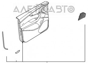 Capacul ușii, cartela frontală stânga Audi A5 F5 17-19 5D piele neagră Bang and Olufsen