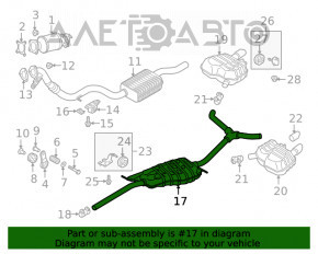 Глушитель задняя часть в сборе с бочками Audi A5 F5 17- 5D