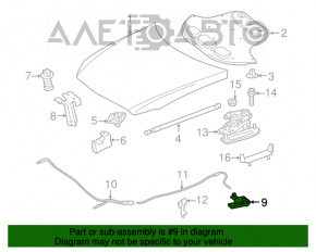 Manerul de deschidere a capotei interioare Mercedes GLC 16-22, nou, original OEM