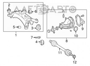 Capacul de protecție a barei spate stânga Mercedes GLC 300 16-22