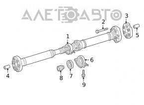 Cuplaj cardan Mercedes GLC 300 16-21 RWD nou original OEM