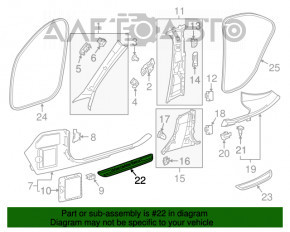 Capac prag frontal stânga exterioară Mercedes GLC 16-22, zgârieturi, ciobituri