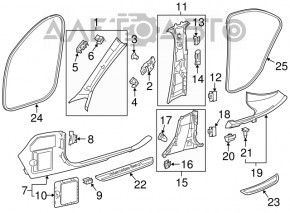 Capac prag frontal stânga exterioară Mercedes GLC 16-22, zgârieturi, ciobituri