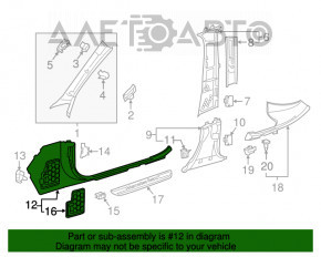 Capac prag fata stanga Mercedes GLC 16-22 bej, zgarieturi, necesita curatare