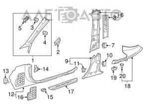 Capac prag fata stanga Mercedes GLC 16-22 bej, zgarieturi, necesita curatare