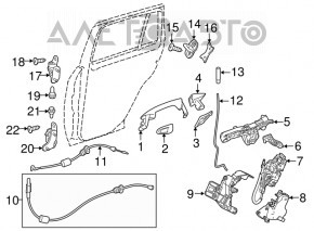 Buclea ușii din spate stânga jos pentru Mercedes GLC 16-22.