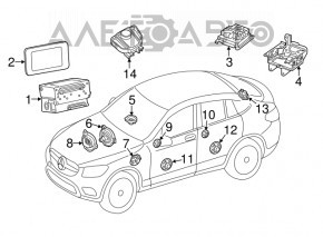 Difuzor spate stânga Mercedes GLC 16-22 audio premium