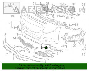 Capacul senzorilor de parcare din bara fata a Mercedes GLC 16-22