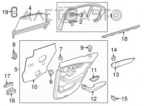 Controlul geamului electric din spate dreapta pentru Mercedes GLC 16-22, culoare bej.