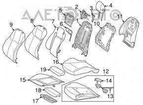 Scaun șofer Mercedes GLC 16-22 cu airbag, electric, încălzire, memorie, piele bej.