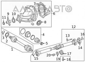 Ax cu roți spate stânga Mercedes GLC 16-22 RWD