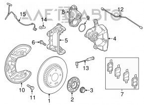 Butuc spate dreapta Mercedes GLC 16-22 complet cu rulment