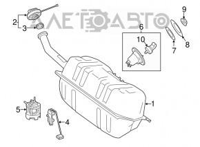 Capacul gurii de umplere a rezervorului de combustibil pentru Mercedes GLC 16-22, nou, original OEM.