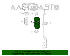 Arcul frontal stânga Mercedes GLC 16-22 rigiditate 4 albe, 1 galbenă.