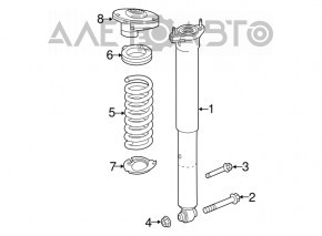 Arc spate dreapta Mercedes GLC 16-22, rigiditate 1 galben, 2 mov