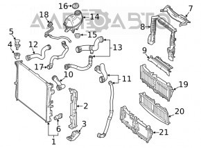 Suport radiator stânga jos Mercedes GLC 16-22