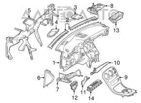 Torpedo panoul frontal cu AIRBAG Mercedes GLC 16-19 piele bej, zgârietură