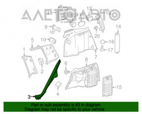 Capacul spate al barei inferioare dreapta Mercedes GLC 16-22, bej.