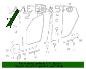 Capacul suportului frontal drept superior Mercedes GLC 16-22 bej, prinderea este ruptă, necesită curățare