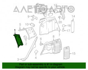 Capac spate pentru geamul din spate stânga Mercedes GLC 16-22 bej, pentru curățare.