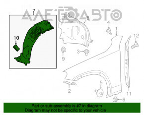 Подкрылок передний правый передняя часть Mercedes GLC 300/350e/43 16-22 OEM